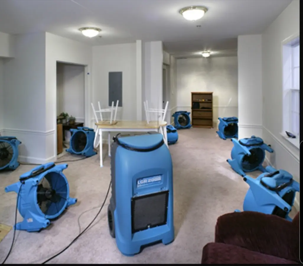 Air movers and dehumidifier setup for Water Extraction & Removal in Otsego